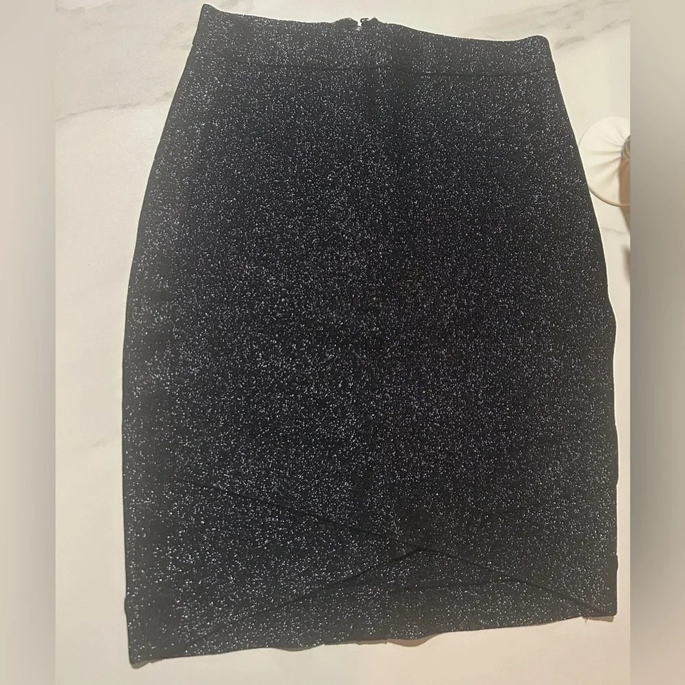 Bebe Glitter Black Pencil Skirt